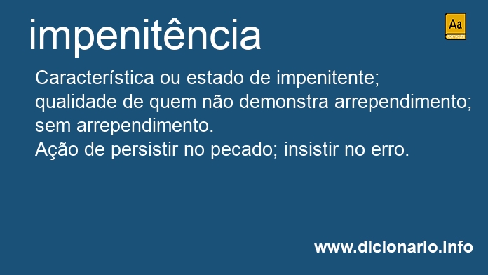 Significado de impenitncia