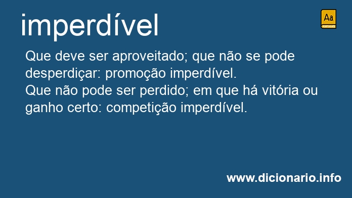 Significado de imperdvel