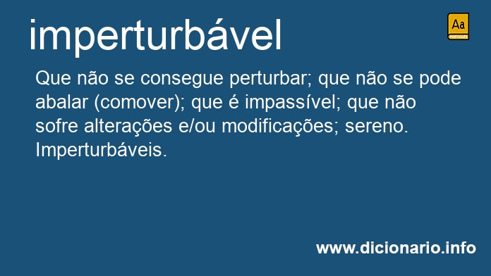 Significado de imperturbvel