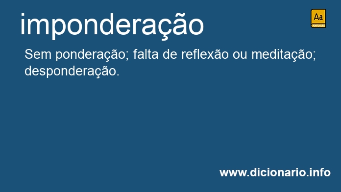 Significado de imponderao