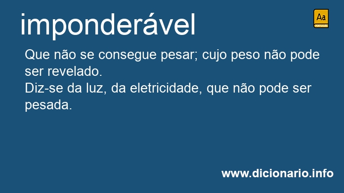 Significado de imponderveis
