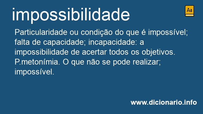 Significado de impossibilidade