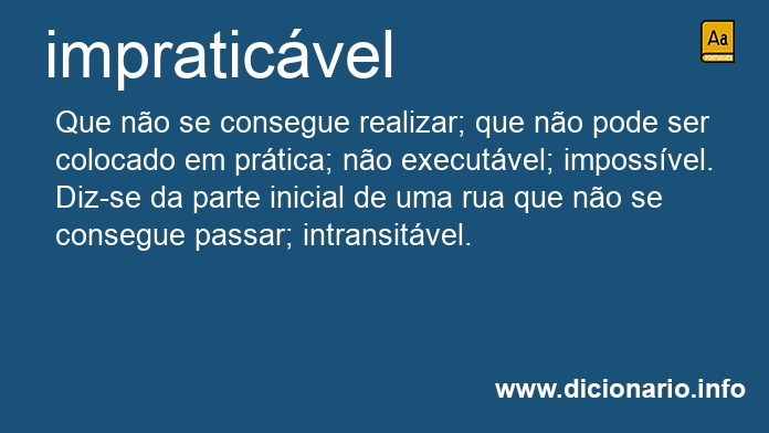 Significado de impraticvel