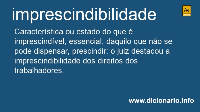 Significado de imprescindibilidade