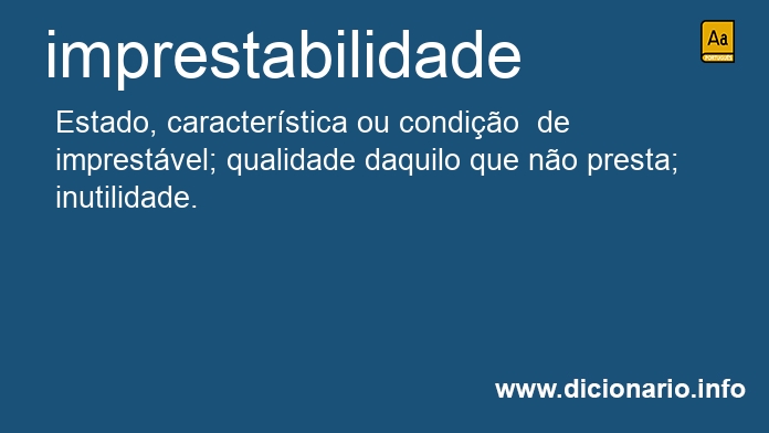 Significado de imprestabilidade