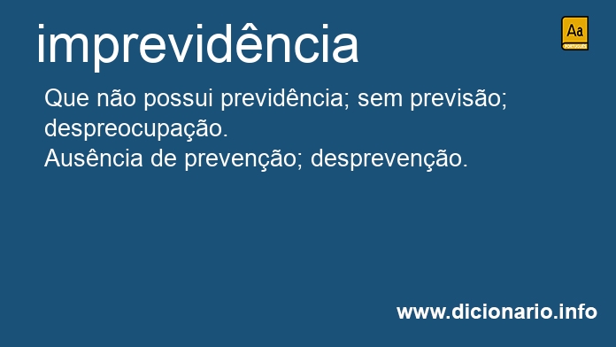 Significado de imprevidncia