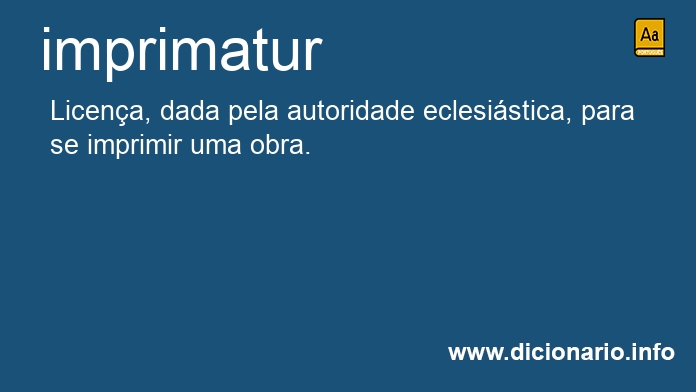 Significado de imprimatur