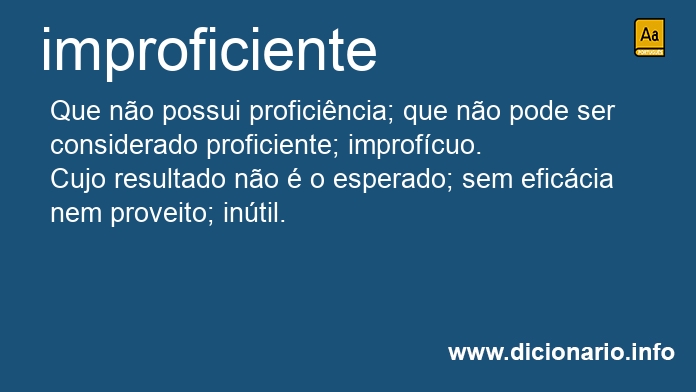 Significado de improficiente