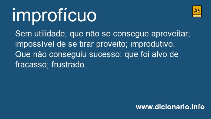 Significado de improfcuos