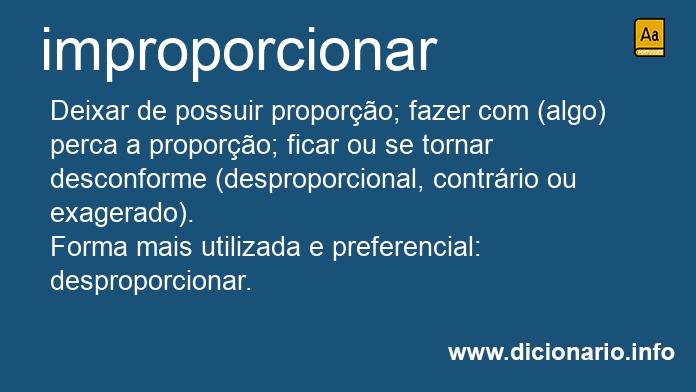 Significado de improporcionais