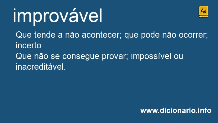 Significado de improvvel