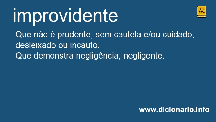 Significado de improvidente