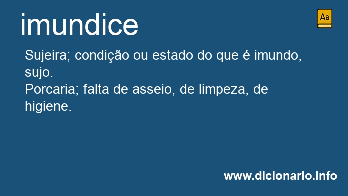 Significado de imundices