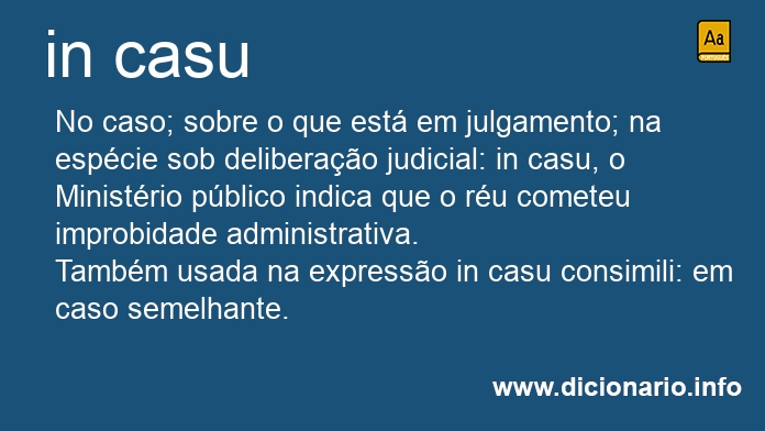 Significado de in casu