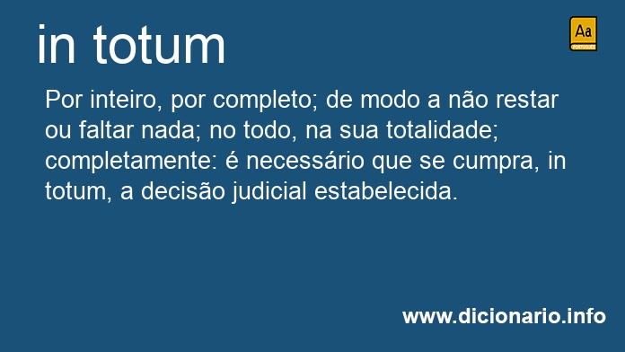 Significado de in totum