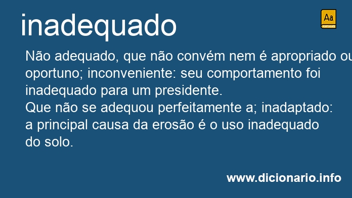 Significado de inadequada