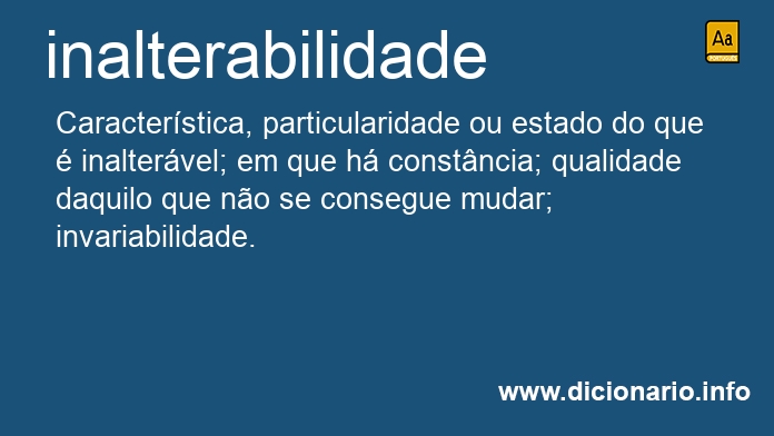 Significado de inalterabilidades