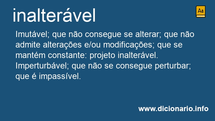 Significado de inaltervel