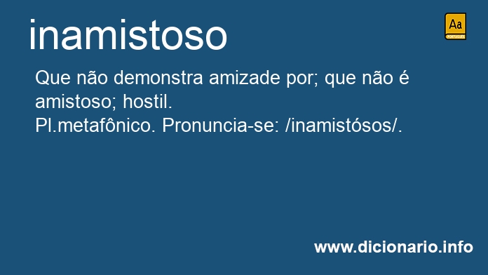 Significado de inamistoso
