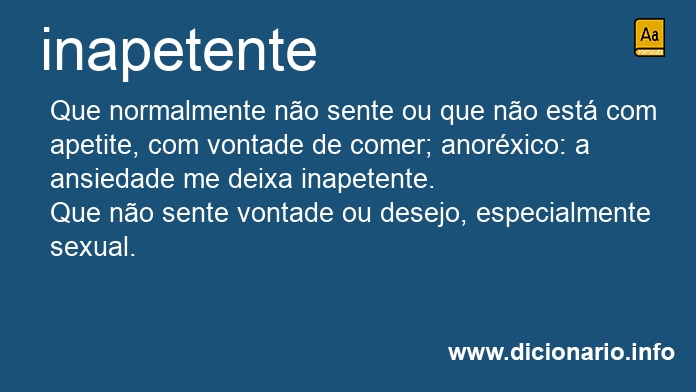 Significado de inapetente