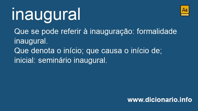 Significado de inaugural