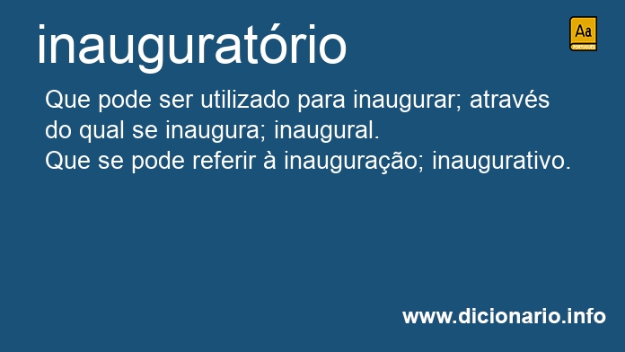 Significado de inauguratrio