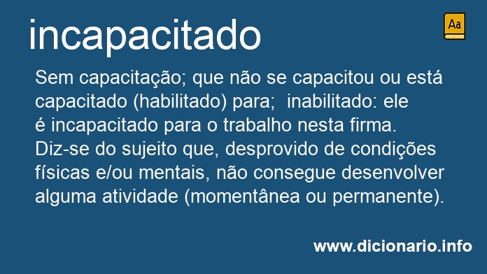 Significado de incapacitado