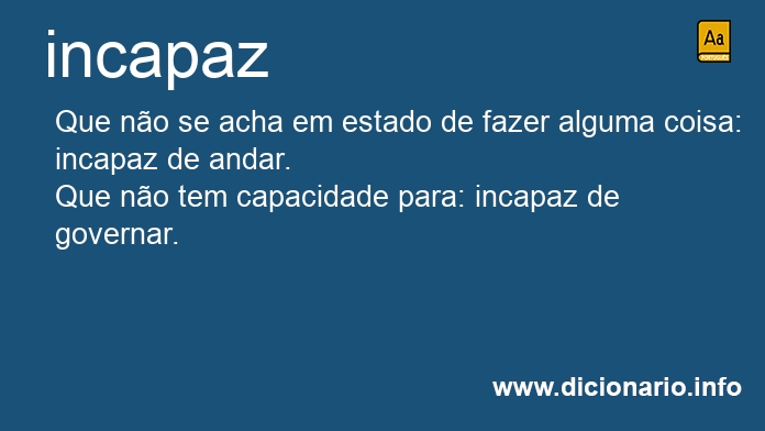 Significado de incapazes