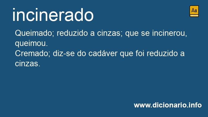 Significado de incinerado