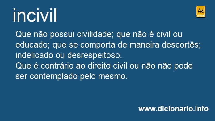 Significado de incivil