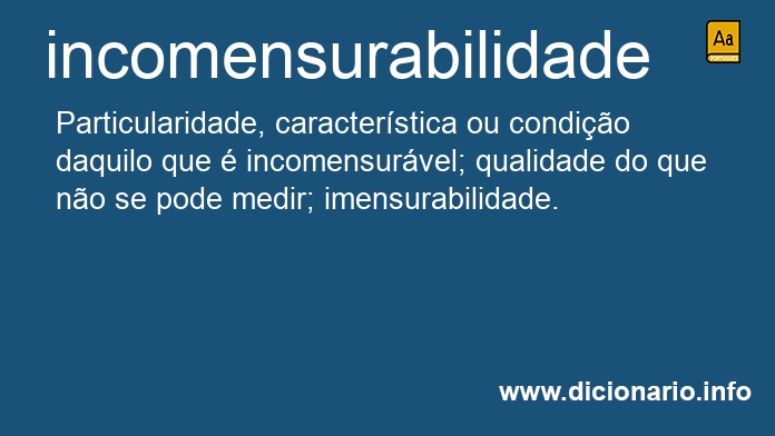 Significado de incomensurabilidade