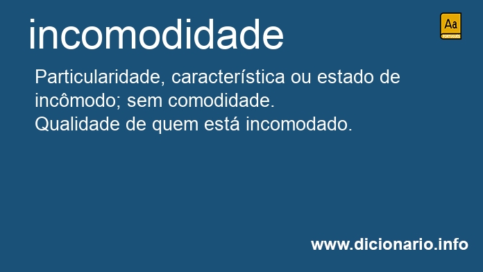 Significado de incomodidades