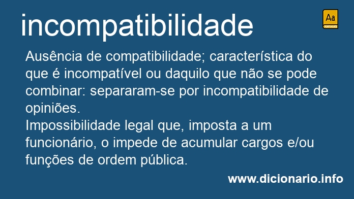 Significado de incompatibilidade