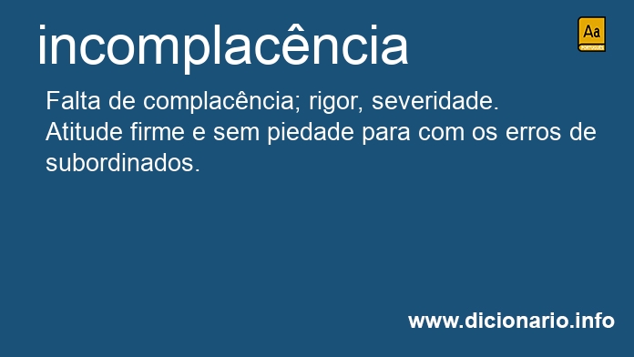 Significado de incomplacncia