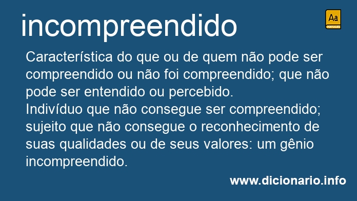 Significado de incompreendida