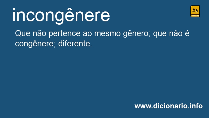 Significado de incongnere