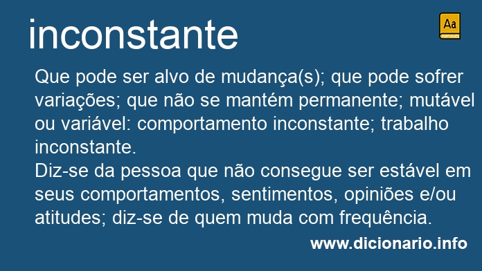 Significado de inconstante