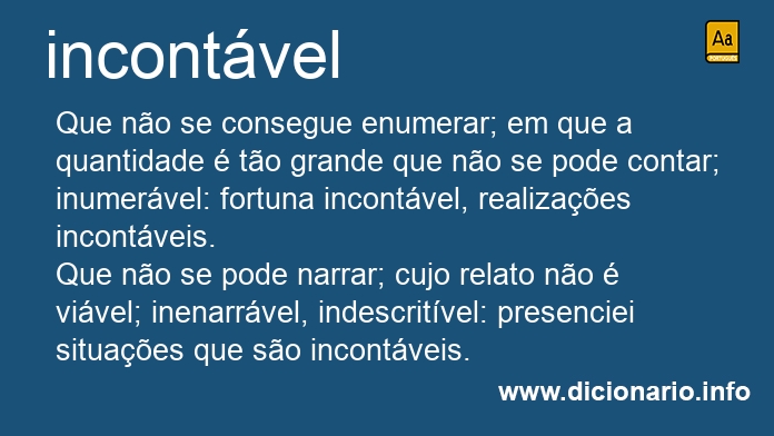 Significado de incontvel