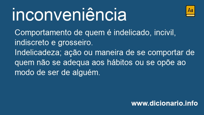 Significado de inconvenincia