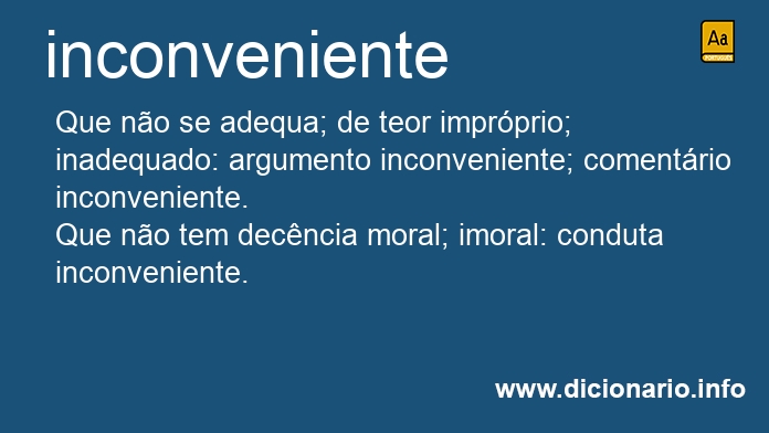 Significado de inconveniente