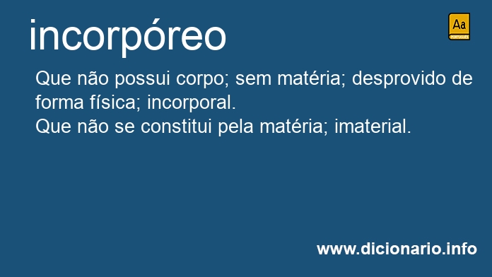 Significado de incorprea