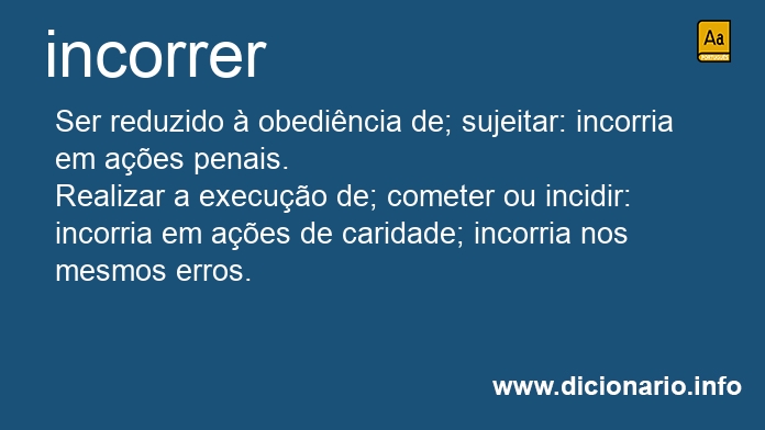 Significado de incorrers