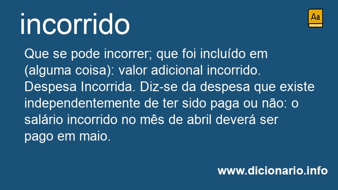 Significado de incorrido