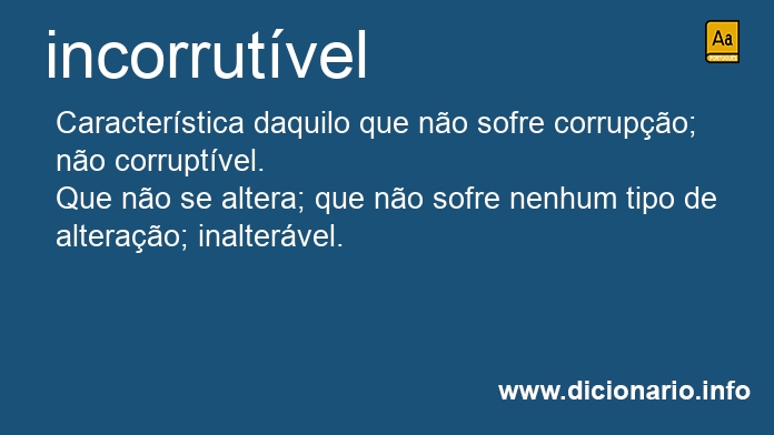 Significado de incorrutvel