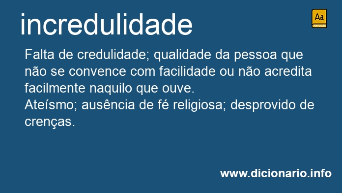 Significado de incredulidade