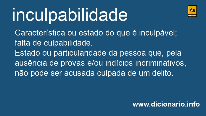 Significado de inculpabilidade