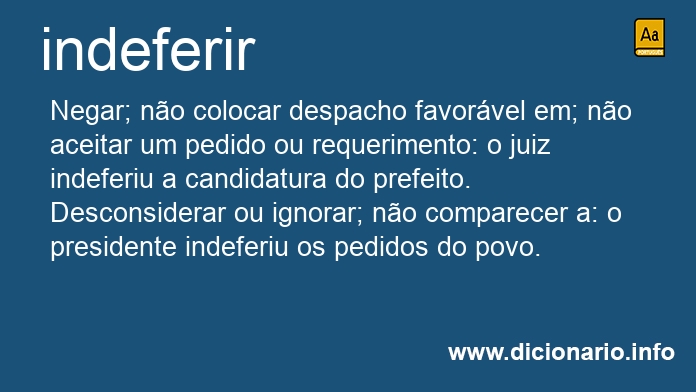 Significado de indeferir