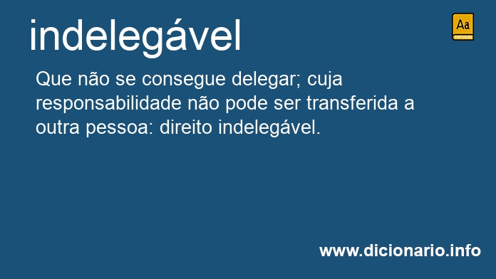 Significado de indelegvel