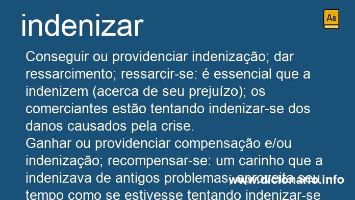 Significado de indenizando