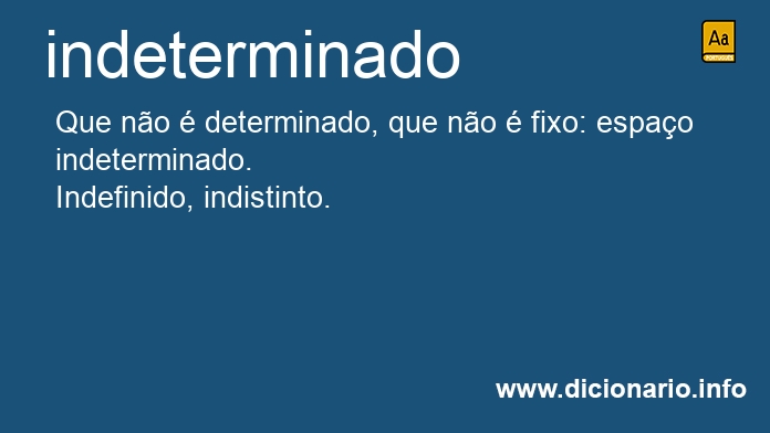 Significado de indeterminado